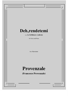 La Stellidaura vendicata. Deh, rendetemi: E flat minor by Francesco Provenzale
