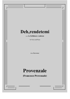 La Stellidaura vendicata. Deh, rendetemi: A flat minor by Francesco Provenzale