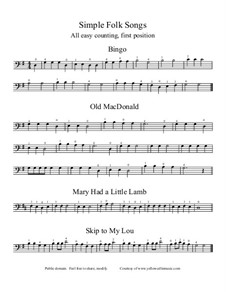 Four Simple Folk Tunes for solo cello: para um único musico (Editado por H. Bulow) by folklore
