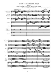 Concerto for Two Violins and Strings in D Major, RV 512: Score, parts by Antonio Vivaldi