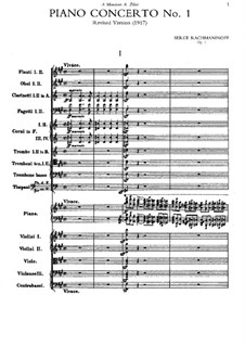 Piano Concerto No.1 in F Sharp Minor, Op.1: partitura completa by Sergei Rachmaninoff