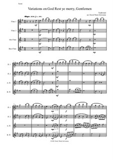 Variations on God rest ye merry, Gentlemen: para quarteto de flauta by folklore