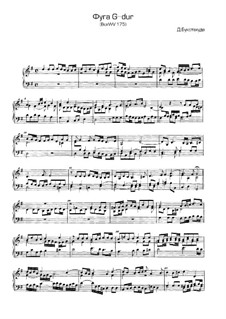 Fugue for Organ in G Major, BuxWV 175: para um único musico (Editado por H. Bulow) by Dietrich Buxtehude