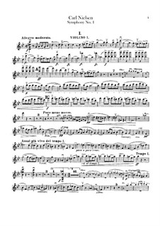 Symphony No.1 in G Minor, FS 16 Op.7: violino parte I by Carl Nielsen