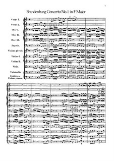 Brandenburg Concerto No.1 in F Major, BWV 1046: Full score by Johann Sebastian Bach