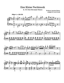 Allegro, for piano: Intermediate version by Wolfgang Amadeus Mozart