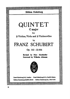 String Quintet in C Major, D.956 Op.163: partitura completa by Franz Schubert