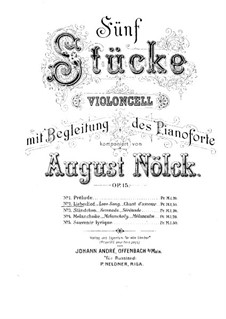 Five Pieces, Op.15: No.2 Love Song – Score by August Nölck