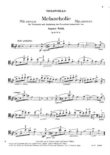 Five Pieces, Op.15: No.4 Melancholy – Part by August Nölck