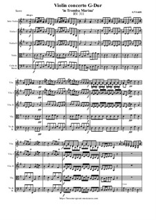 Violin concerto G-Dur 'in Tromba Marina', RV 311: Violin concerto G-Dur 'in Tromba Marina' by Antonio Vivaldi