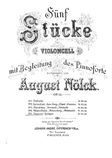 Five Pieces, Op.15: No.5 Souvenir lyrique – Score by August Nölck