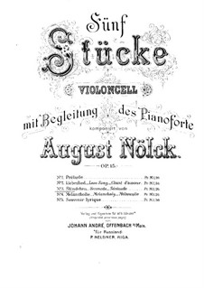 Five Pieces, Op.15: No.3 Serenade – Score by August Nölck