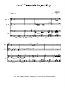 Version by S. DeCesare: Duet for Soprano and Alto Saxophone by Felix Mendelssohn-Bartholdy