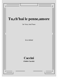 Tu, ch'hai le penne, Amore: A minor by Giulio Caccini