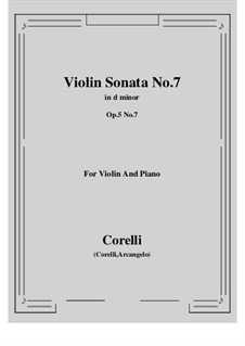 Sonata No.7: arranjo para violino e piano by Arcangelo Corelli