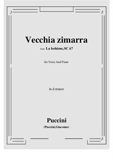 Vecchia zimarra: D minor by Giacomo Puccini