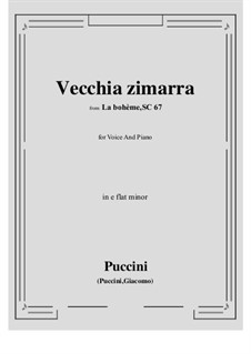 Vecchia zimarra: E flat minor by Giacomo Puccini