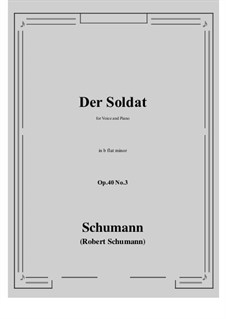 Five Songs, Op.40: No.3 Soldat (Soldier) b flat minor by Robert Schumann