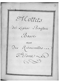 Motets for Voice, Two Violins and Basso Continuo: volume III by Giovanni Battista Bassani