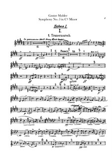 Symphony No.5 in C Sharp Minor: parte de oboes by Gustav Mahler