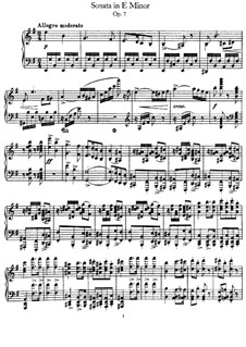 Sonata for Piano in E Minor, Op.7: para um único musico (Editado por H. Bulow) by Edvard Grieg