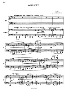 Concerto for Piano and Orchestra No.1 in F Sharp Minor, Op.1: arranjos para dois pianos de quatro mãos by Mily Balakirev