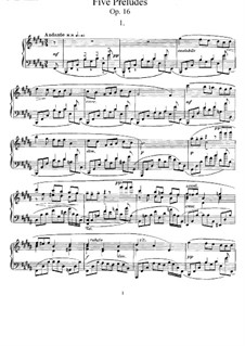 Five Preludes, Op.16: set completo by Alexander Scriabin