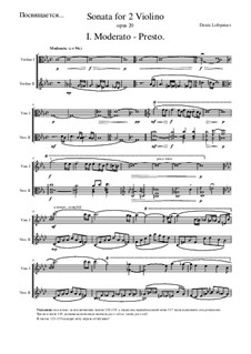 Sonata for 2 Violin in C minor, Op.2: Sonata for 2 Violin in C minor by Denis Lobyntsev