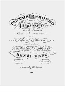 Fantasia and Rondo on a Cavatine from 'La Zelmire' by Rossini, Op.12: Para Piano by Henri Herz