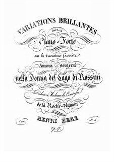 Variations on Themes from 'The Lady of the Lake' by Rossini, Op.17: Para Piano by Henri Herz
