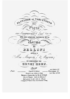 Fantasia and Variations on Theme by Bellini, Op.90: Para Piano by Henri Herz