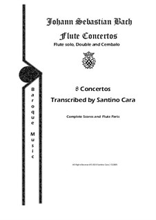 Eight Bach's Flute Concertos for Solo, Double and Cembalo - Scores and Parts: Eight Bach's Flute Concertos for Solo, Double and Cembalo - Scores and Parts by Johann Sebastian Bach