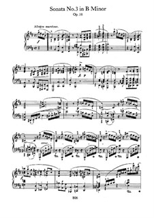 Sonata for Piano No.3 in B Minor, Op.58: para um único musico (Editado por H. Bulow) by Frédéric Chopin