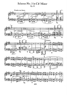 Scherzo No.3 in C Sharp Minor, Op.39: Para Piano by Frédéric Chopin