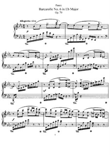 Barcarolle No.6 in E Flat Major, Op.70: Para Piano by Gabriel Fauré
