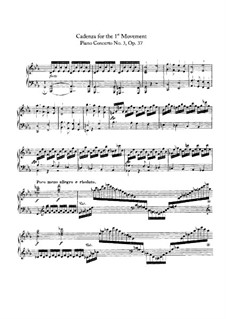 Concerto for Piano and Orchestra No.3, Op.37: Cadenza to Movement I by Ludwig van Beethoven