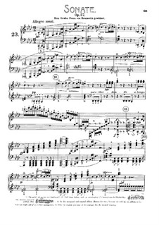 Sonata for Piano No.23 'Appassionata', Op.57: para um único musico (Editado por H. Bulow) by Ludwig van Beethoven