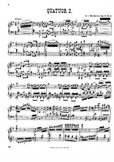Quartet No.2 in G Major: versão para piano by Ludwig van Beethoven