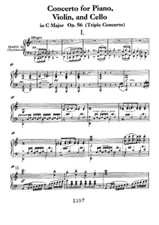 Concerto for Violin, Cello, Piano and Orchestra , Op.56: Versão para dois pianos de quatro mãos by Ludwig van Beethoven