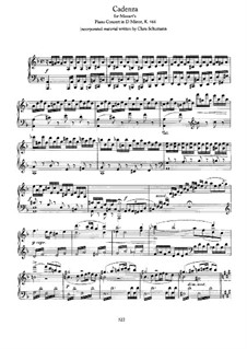 Cadenza to Piano Concerto No.20 in D Minor by Mozart: para um único musico (Editado por H. Bulow) by Johannes Brahms