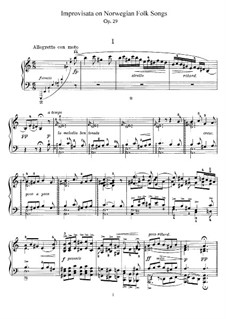 Improvisations on Two Norwegian Folk Tunes, Op.29: Para Piano by Edvard Grieg