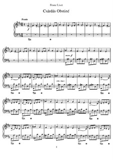 Csárdás obstiné, S.225 No.2: Para Piano by Franz Liszt