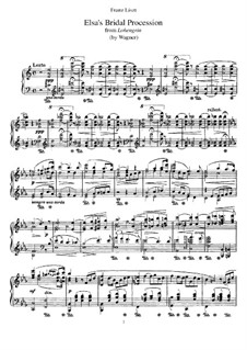 Transcription on 'Elsa's Procession to the Cathedral' from 'Lohengrin' by Wagner, S.445 No.2: Para Piano by Franz Liszt