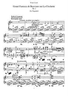 Grand Fantasia de Bravoure sur La Clochette, Op.2: Para Piano by Niccolò Paganini