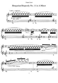 No.11 in A Minor, S.244: Para Piano by Franz Liszt