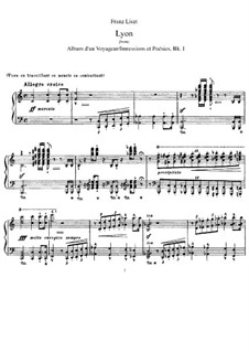 Album of Wanderer, S.156: Book I, No.1 Lyon by Franz Liszt