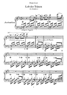 Lob der Tränen (In Praise of Tears), D.711 Op.13 No.2: Para Piano, S.557 by Franz Schubert