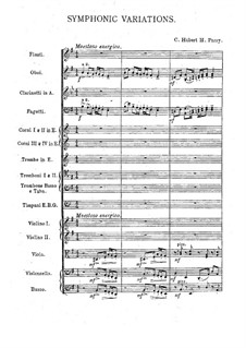 Symphonic Variations: Symphonic Variations by Charles Hubert Hastings Parry