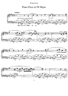 Piece in F Sharp Major, S.193: Para Piano by Franz Liszt