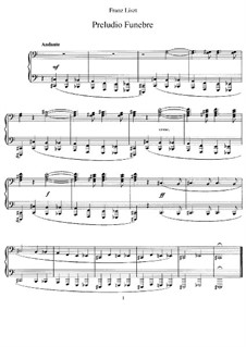 Preludio funebre: Para Piano by Franz Liszt